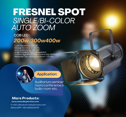 Un bon prix. 150W 200W LED Fresnel chaud blanc froid blanc LED projecteur Studio lumière en ligne